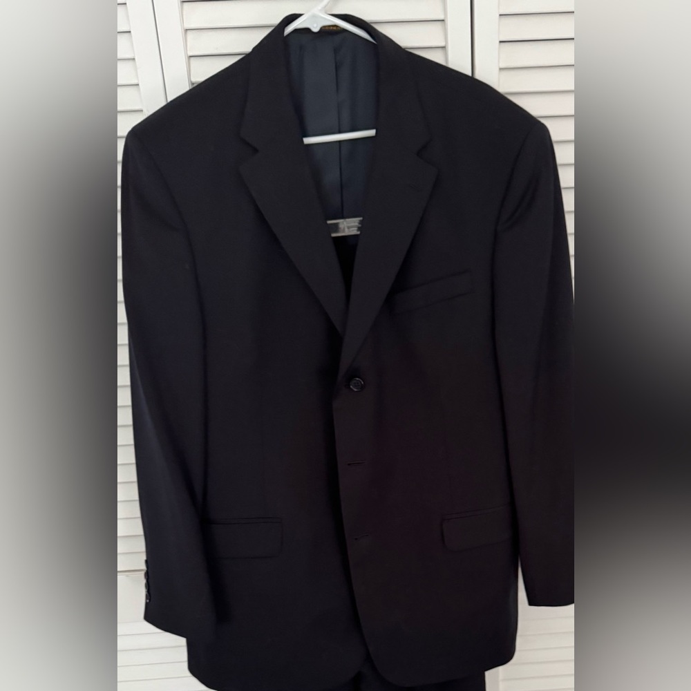 Classic Black Men's 100% wool Blazer, 44R